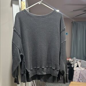 Aerie Gray Crew Neck Sweater
